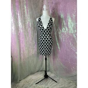 Ramy Brook Berkley Geometric Print Sequined Mini Dress Sz 6 AUTHENTIC NWT